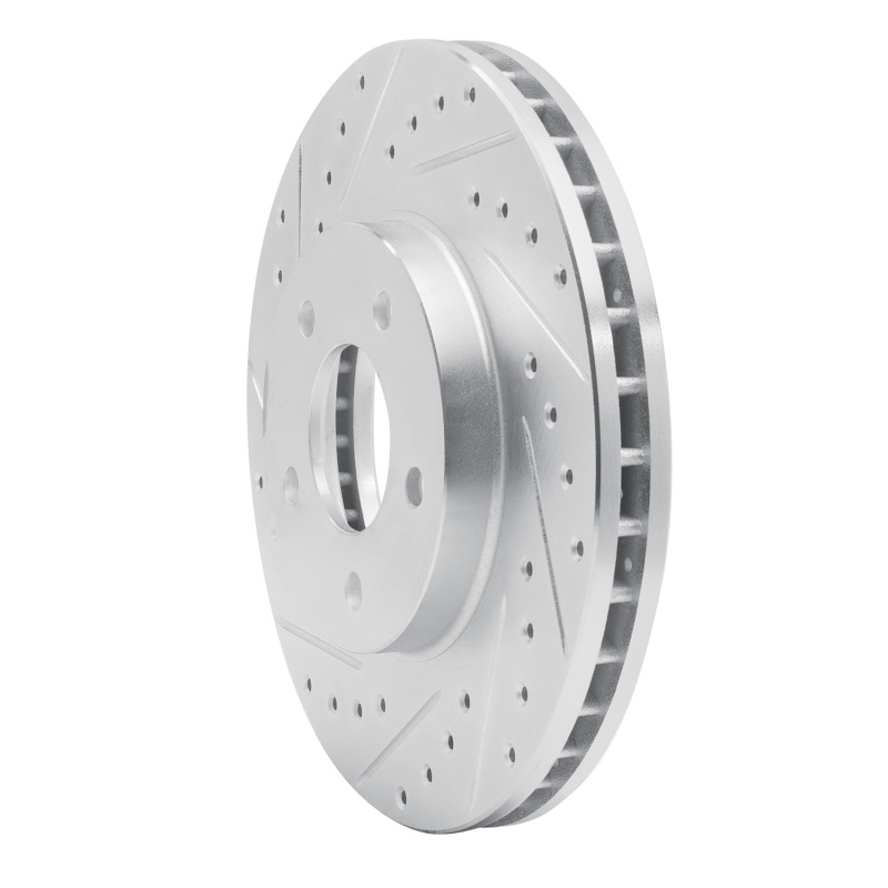 Buick Rendezvous Brake Rotor (1) - Front Left - R1 Concepts - Drilled & Slotted - Silver - `01-`07